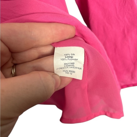J. Crew‎ 100% Silk Crepe Blouse Top in Hot Pink Fuschia Size 2 - Picture 4 of 5